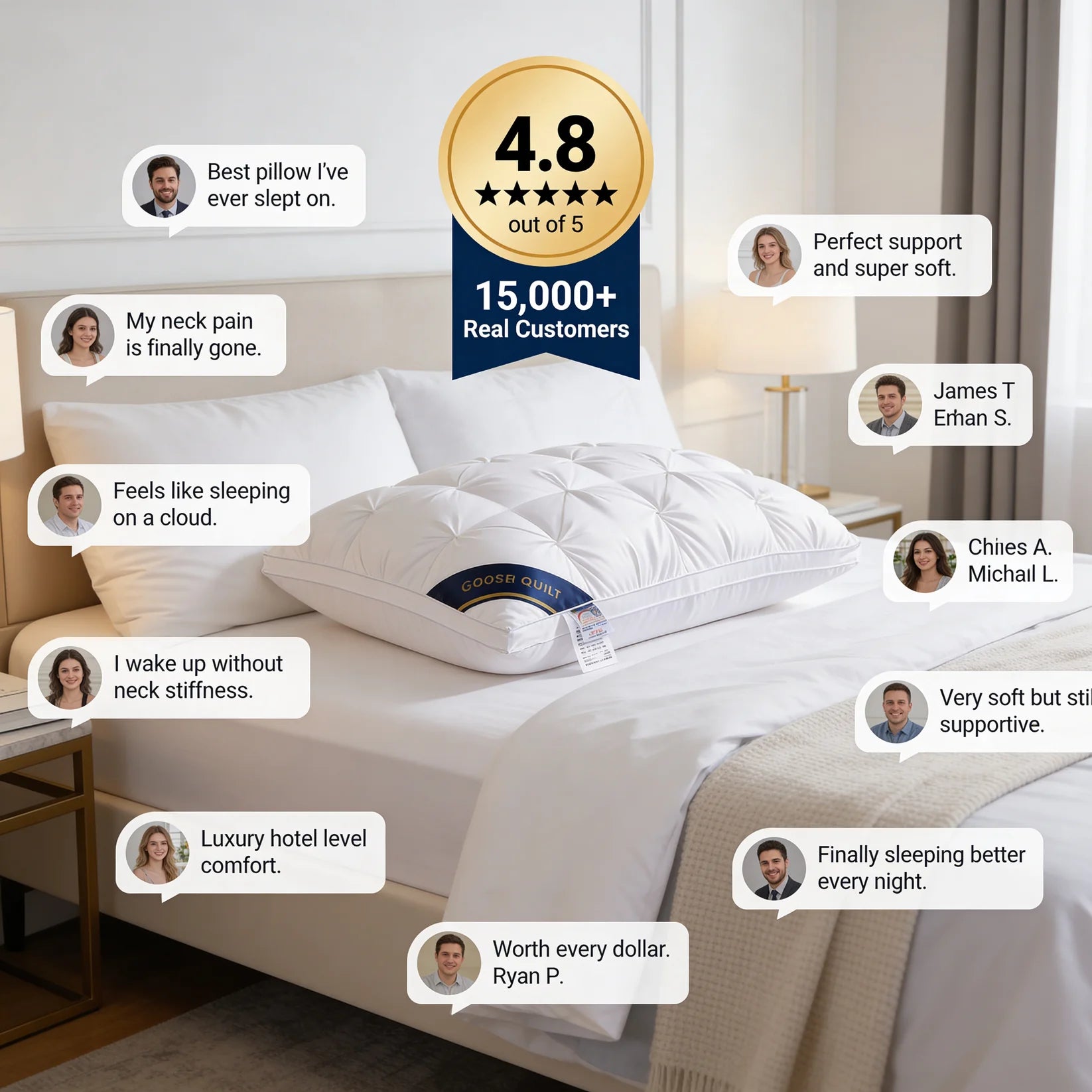 Luxury Hungarian Goose Down Pillow