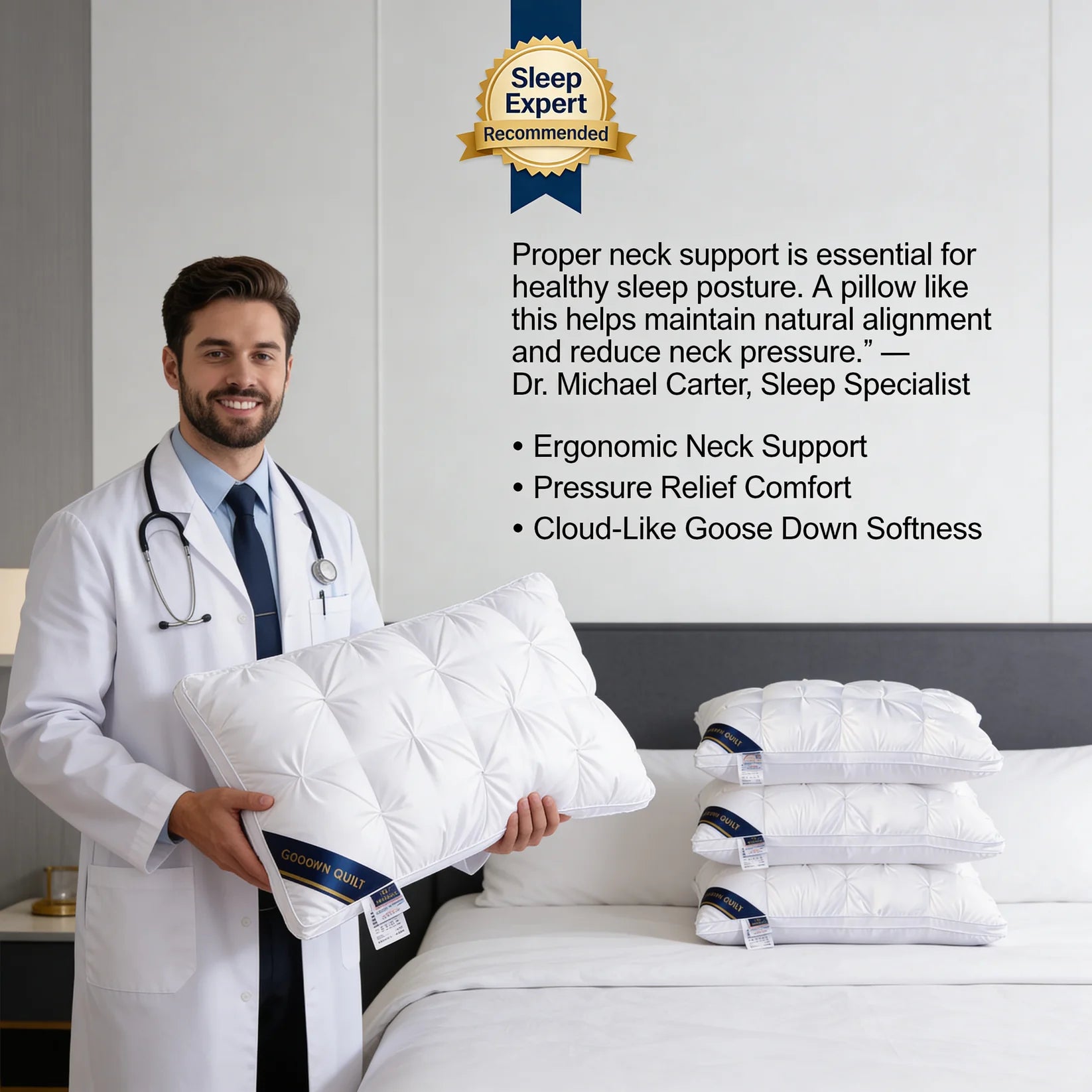 Luxury Hungarian Goose Down Pillow